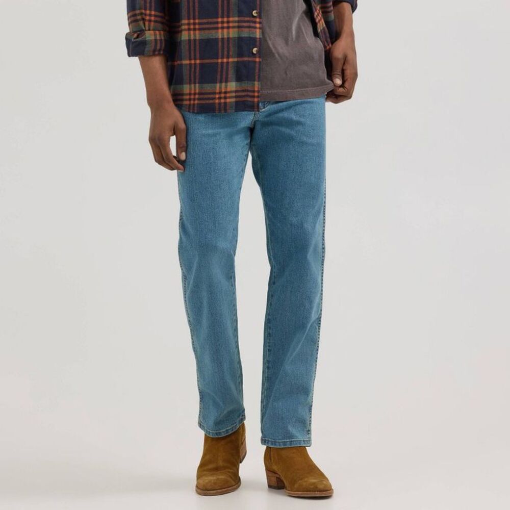 Men's Midweight Stretch Denim Relaxed Fit Straight Jeans (30x32) - Light